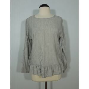 BOBEAU Top Womens Collections Gray Ruffle Bottom